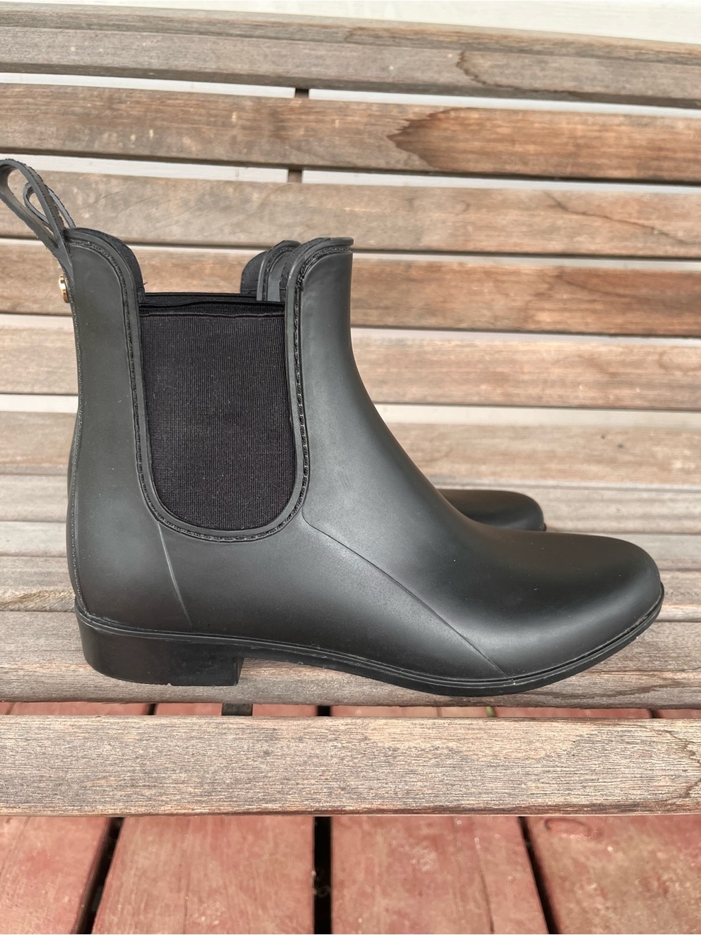 Sam Edelman Black Tinsley Chelsea Rain Boots Booties Women’s Size 9 Waterproof - Picture 4 of 11